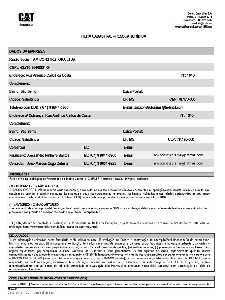 BANCO CATERPILLAR S/A CATERPILLARB CTPL