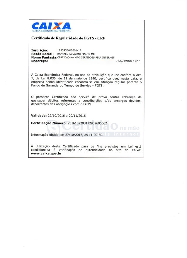 o que é certidão FGTS