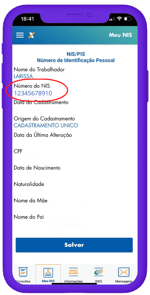 onde encontrar o número do pis