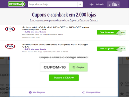 meu cashback cuponomia nao apareceu o que fazer