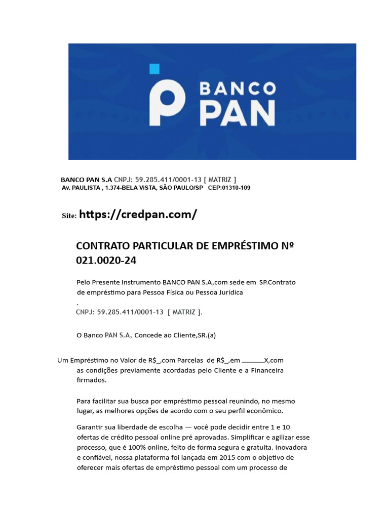 erros comuns ao solicitar empréstimo pan