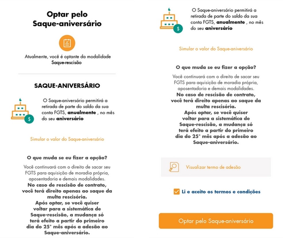 erro ao antecipar saque aniversario fgts