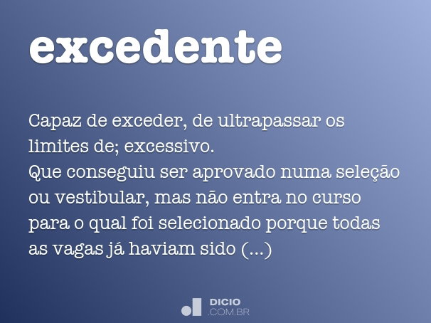 o que significa excedente