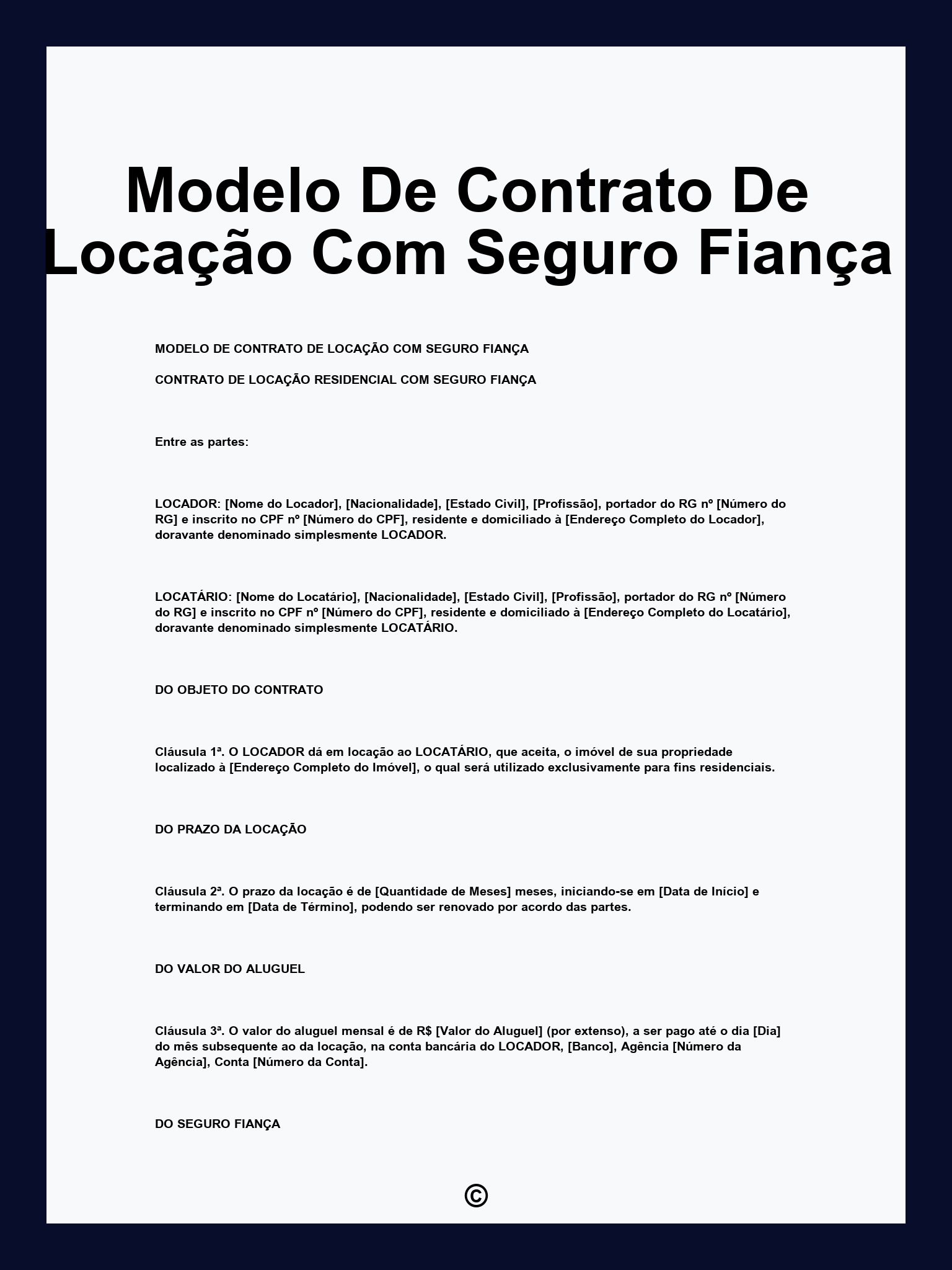 Garantia de aluguel (fiança, seguro)