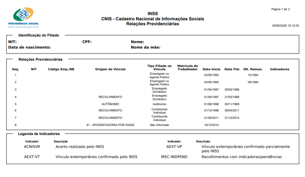 inss extrato de pagamento