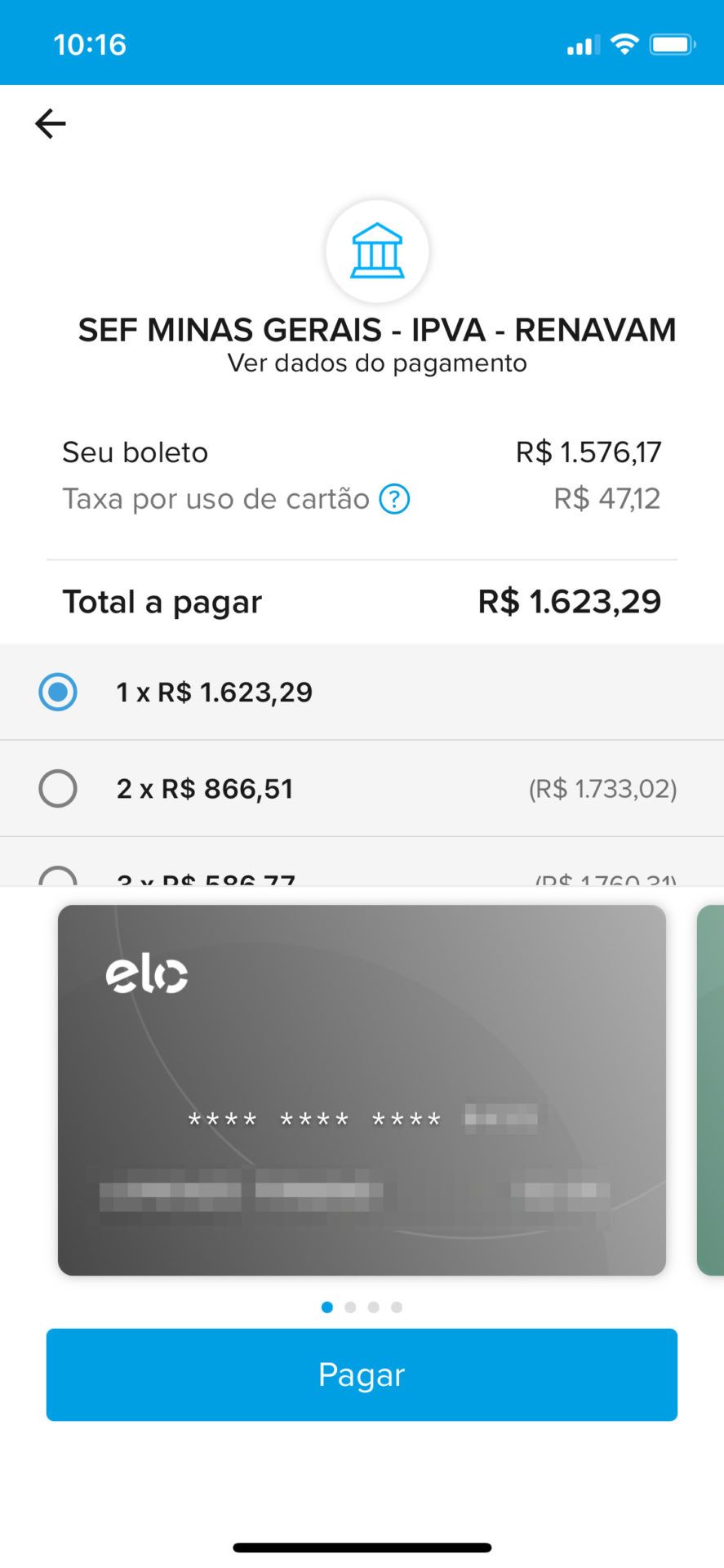 melhores formas de parcelar ipva no cartão de crédito