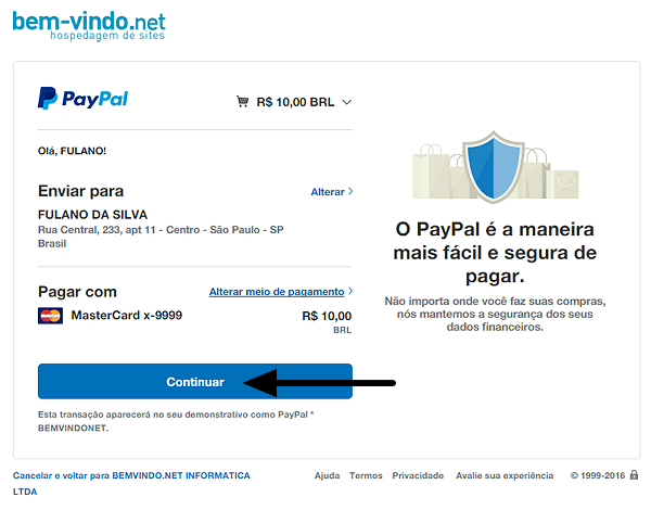pagar via paypal com cartão