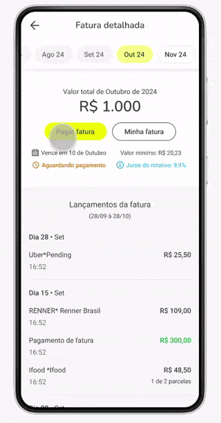 parcelamento de fatura