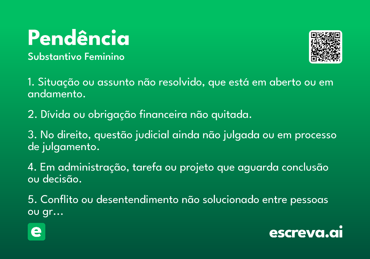 pendencia significado