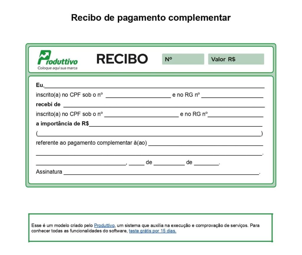 recibo de prestação de serviço