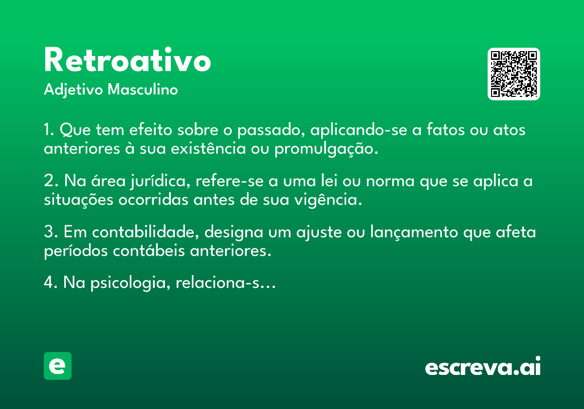 pagamento retroativo o que significa