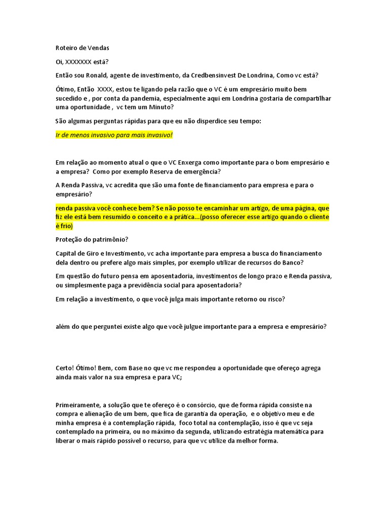 melhor script de vendas consórcio imobiliário