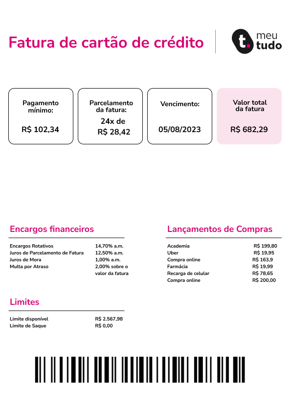 erros comuns ao solicitar segunda via fatura cartão