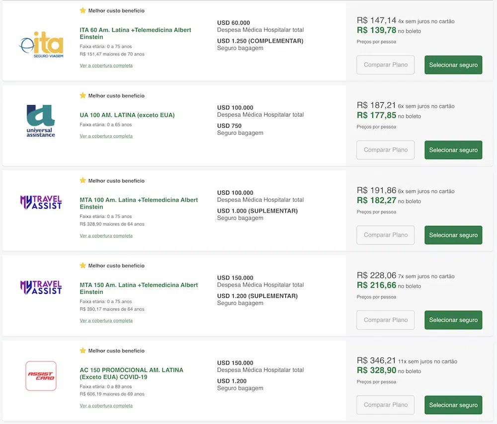 seguro viagem para o chile