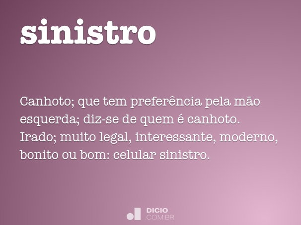 o que é sinistro